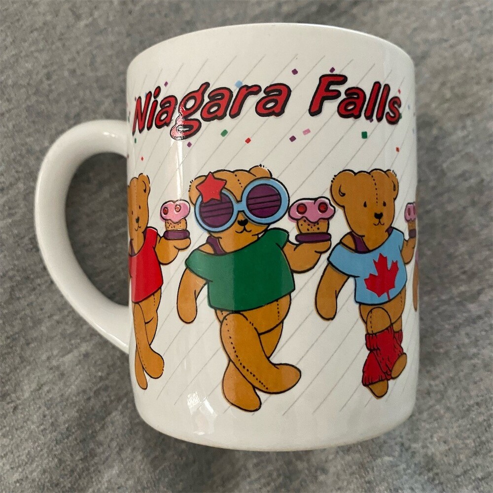 Niagara Falls Souvenir Coffee Mug Teddy Bears Cupcakes Canada Maple Leaf